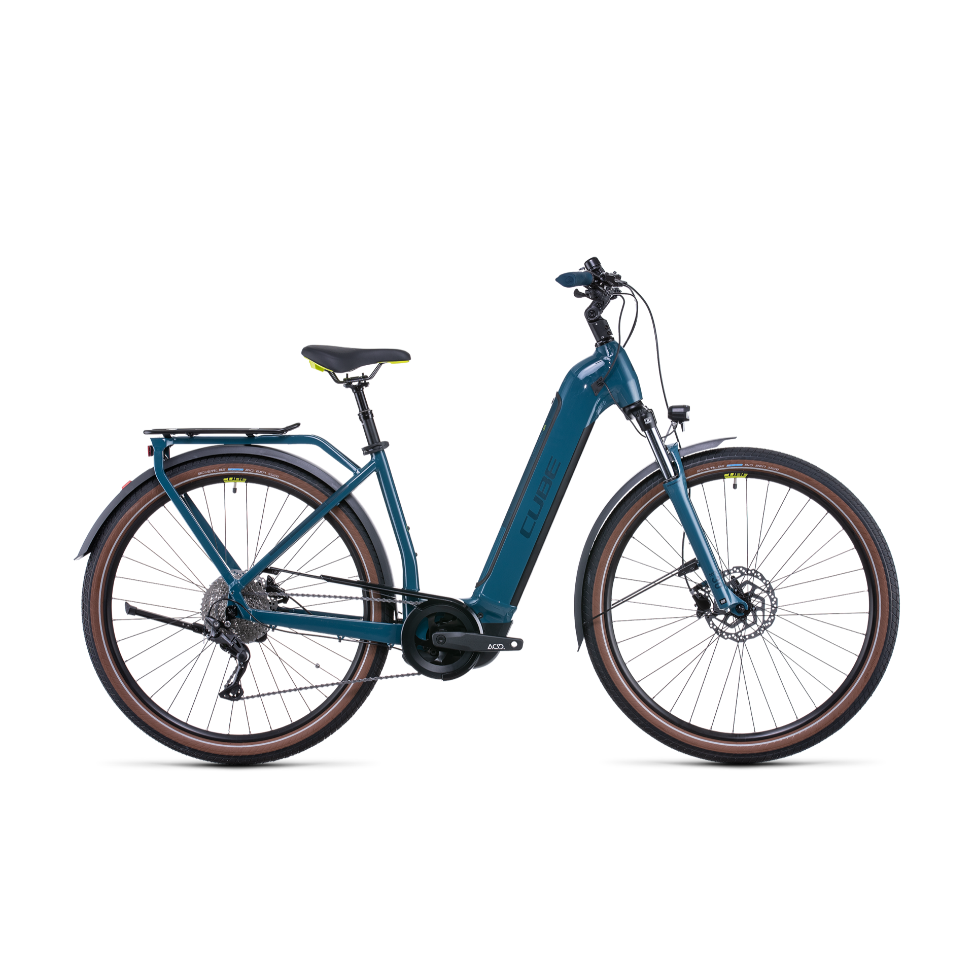 Cube Kathmandu Hybrid ONE 625 EasyEntry Hybrid Bike Teal 'n' Lime