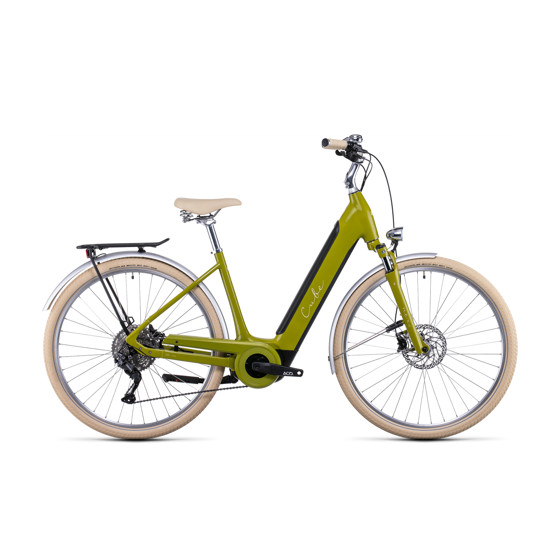 Cube Ella Ride Hybrid 500 EasyEntry Cruiser Bike Avocado Cream