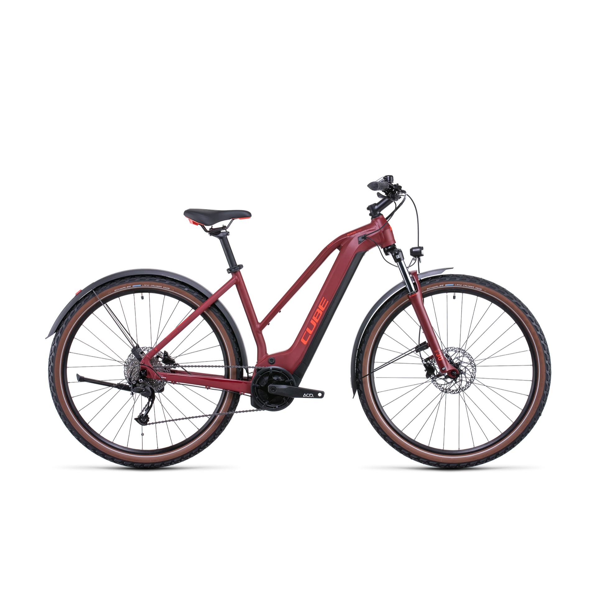 Cube Nuride Hybrid Performance 625 Allroad Trapeze Electric Hybrid Bike Dark Red 'n' Red