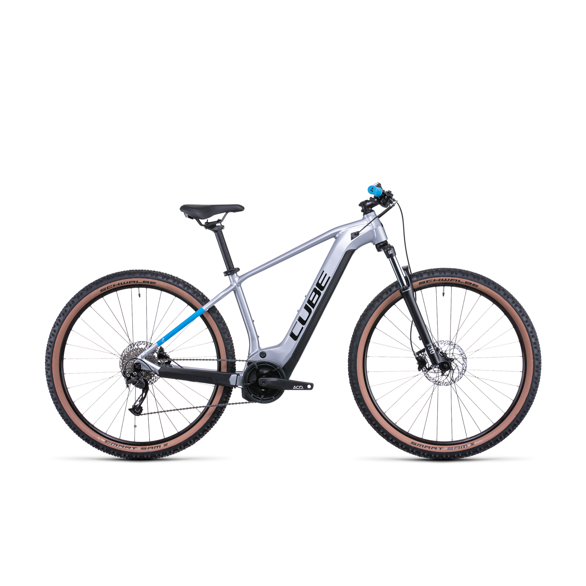 Cube Reaction Hybrid Performance 625 Electric Hardtail Mountain Bike Polar Silver 'n' Blue