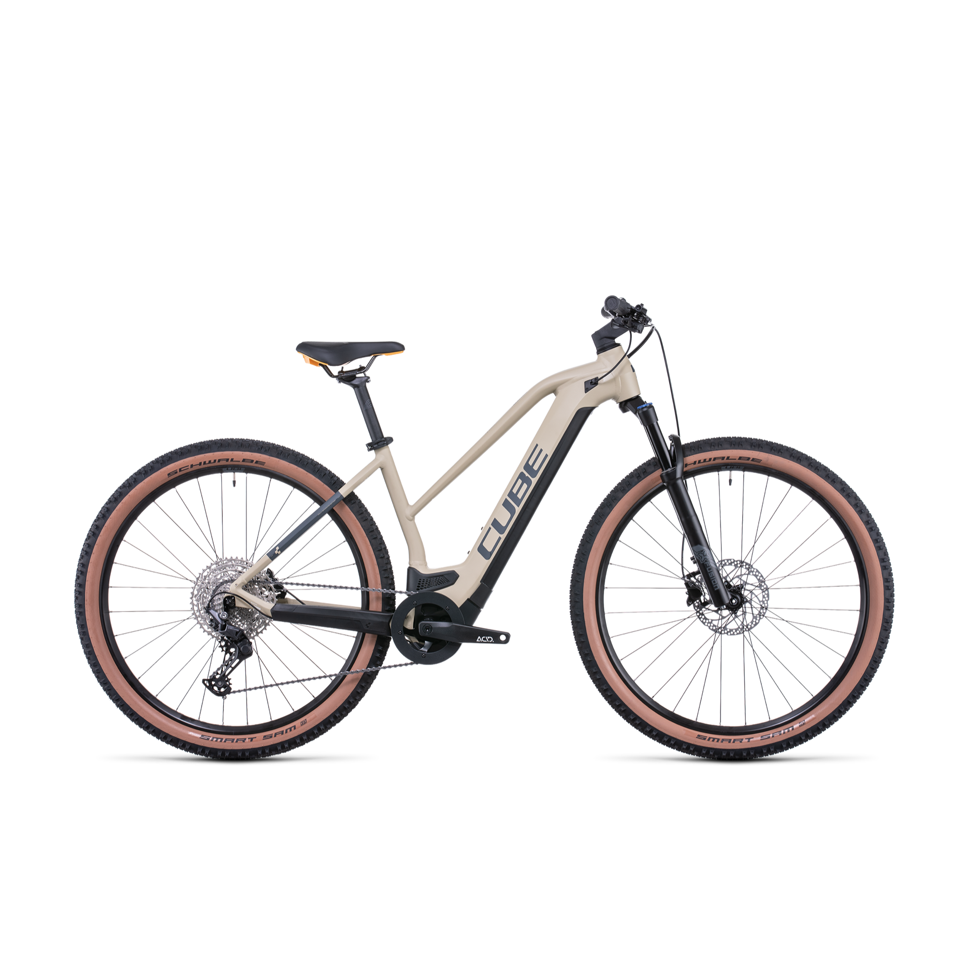 Cube Reaction Hybrid Pro 625 Trapeze Electric Hardtail Mountain Bike Desert 'n' Orange