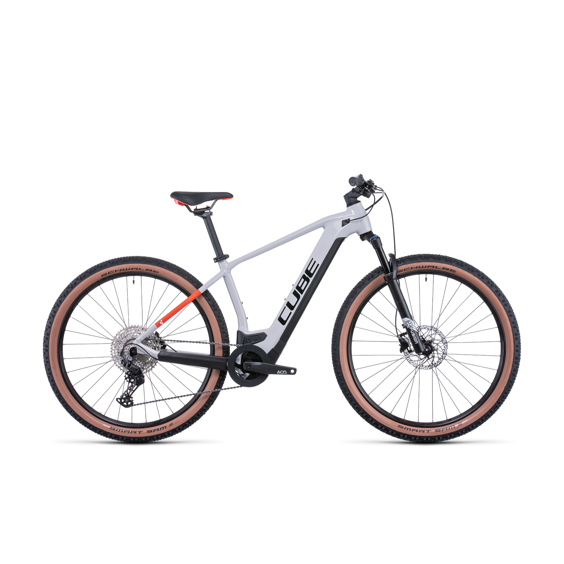 Cube Reaction Hybrid Pro 500 Electric Hardtail Mountain Bike Grey 'n' Red