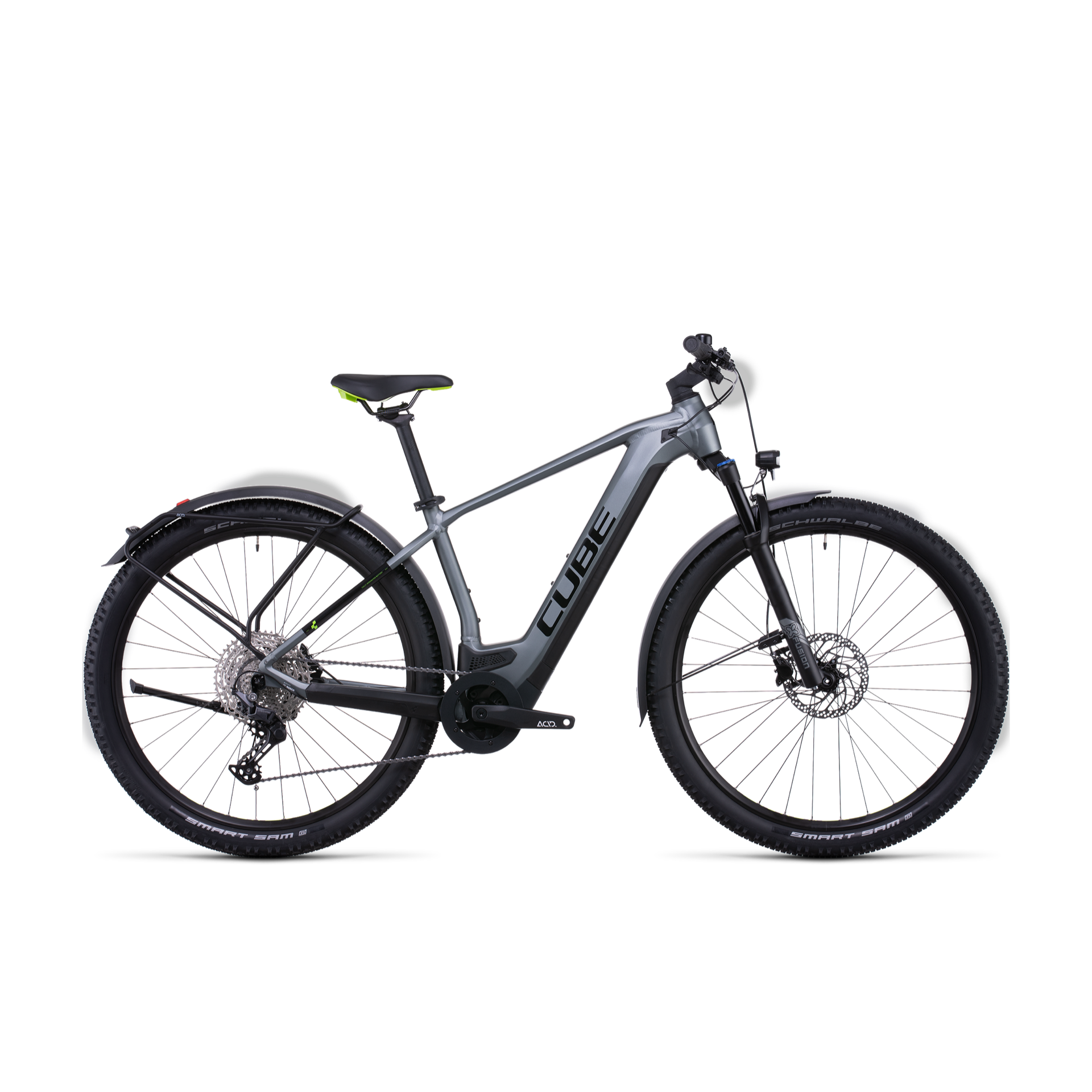 Cube Reaction Hybrid Pro 625 Allroad Electric Hardtail Mountain Bike Flash Grey 'n' Green