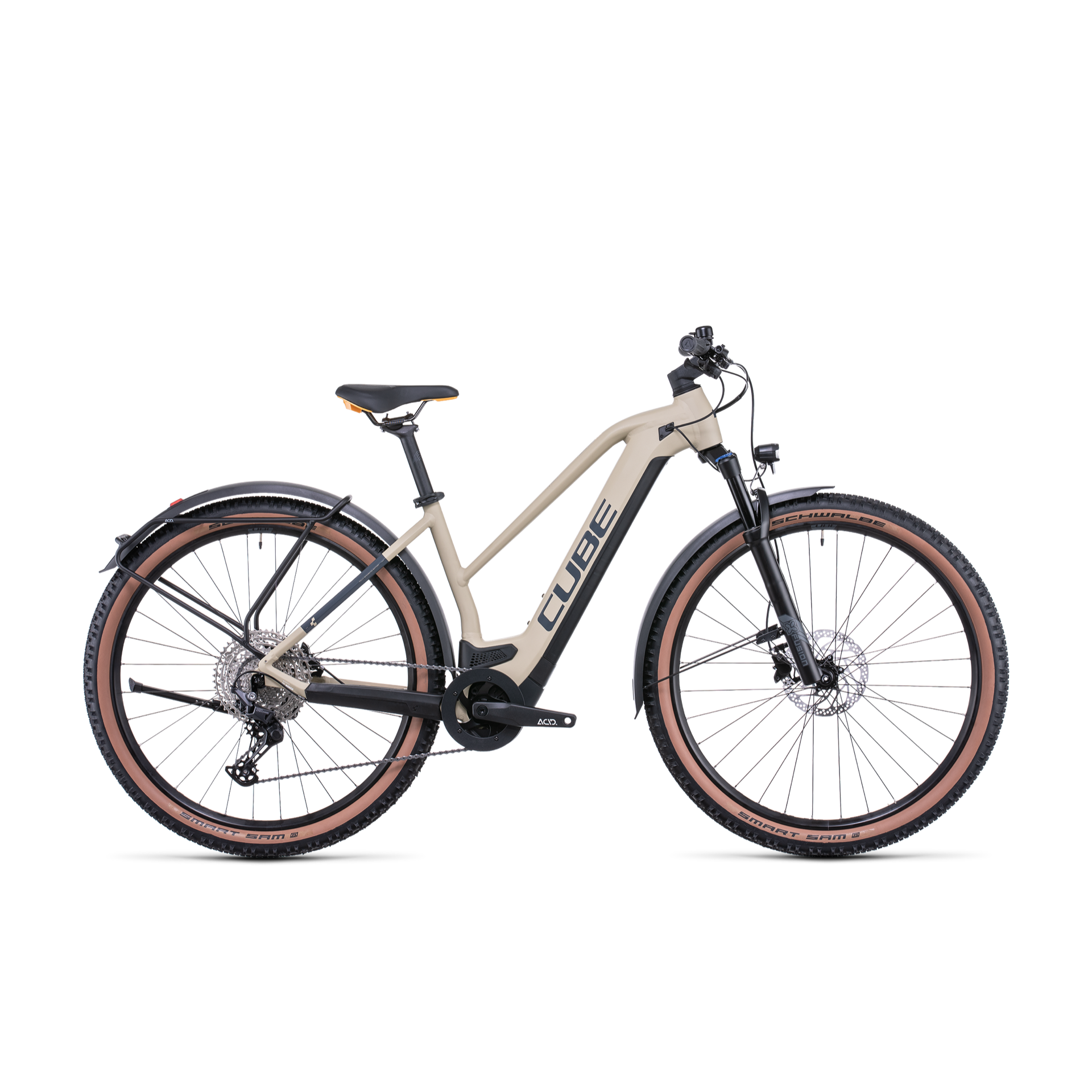 Cube Reaction Hybrid Pro 625 Allroad Trapeze Electric Hardtail Mountain Bike Desert 'n' Orange