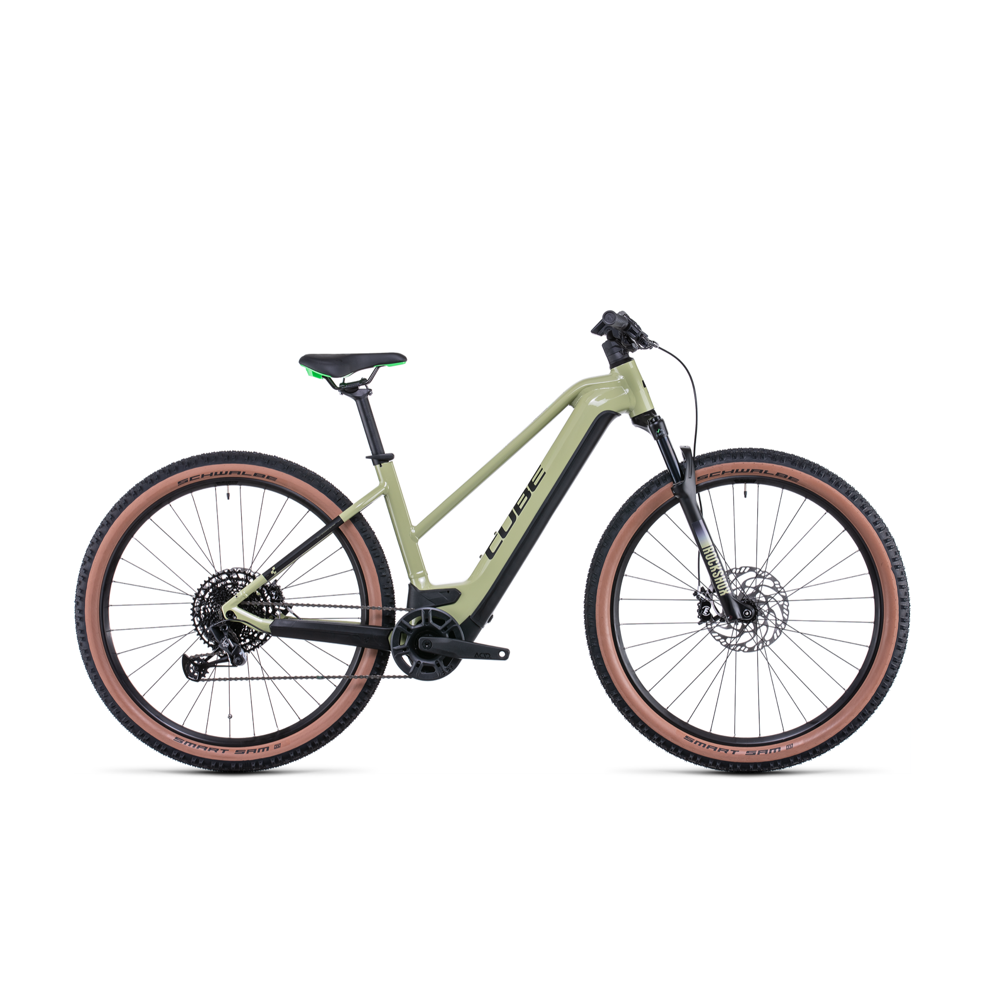 Cube Reaction Hybrid EXC 750 Trapeze Electric Hardtail Mountain Bike Green 'n' Flash Green