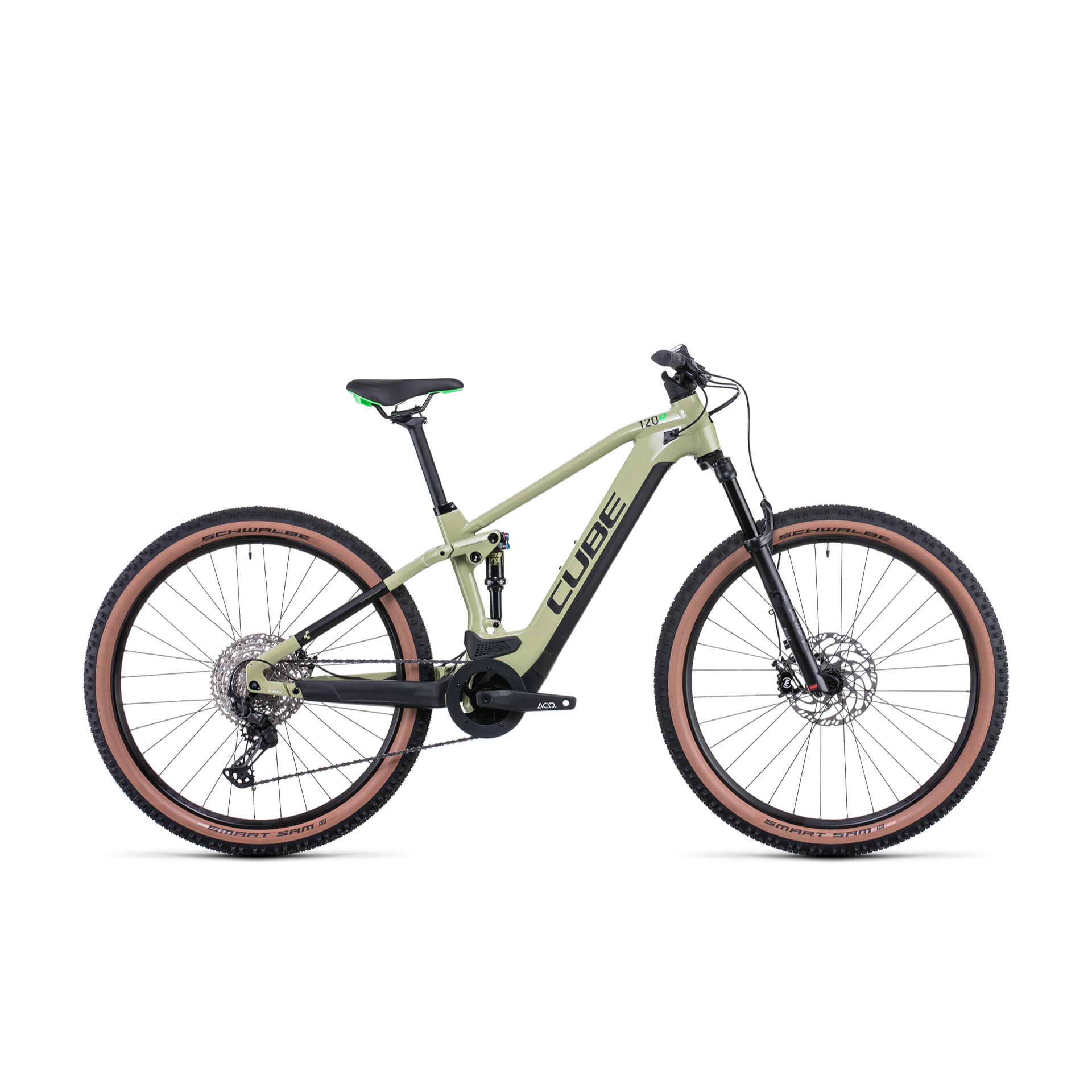 Cube Stereo Hybrid 120 Race 625 Electric Dual Suspension Mountain Bike Green 'n' Flash Green
