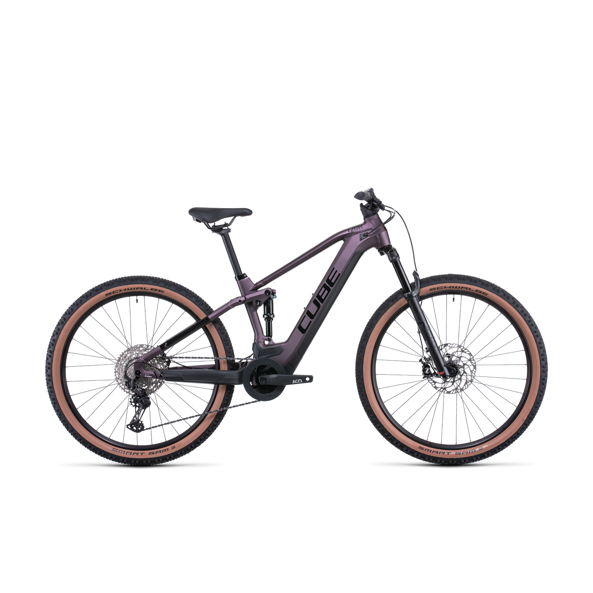 Cube Stereo Hybrid 120 Race 625 Electric Dual Suspension Mountain Bike Smoky Lilac 'n' Black