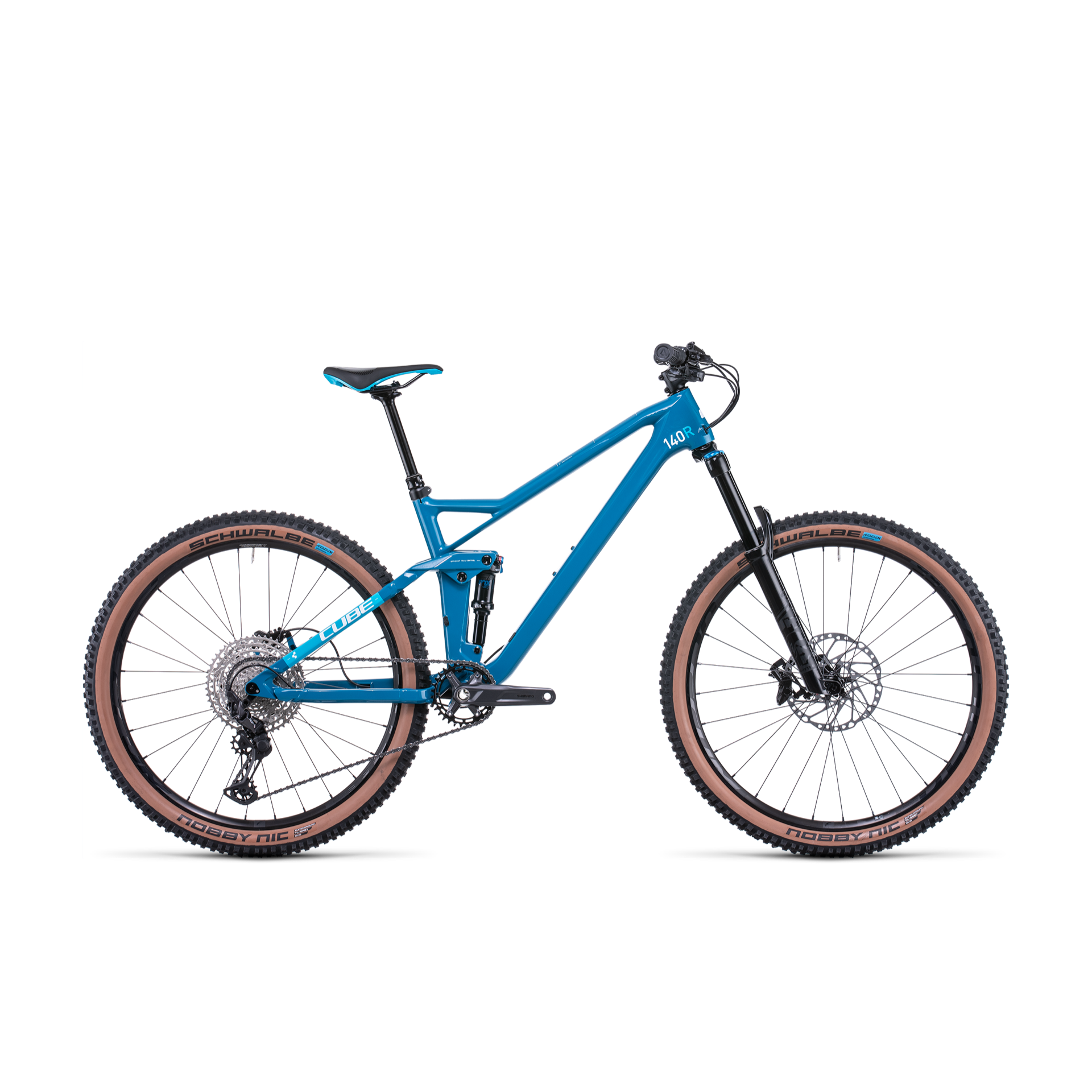 Cube Stereo 140 HPC Race 27.5" Dual Suspension Mountain Bike Deepblue White