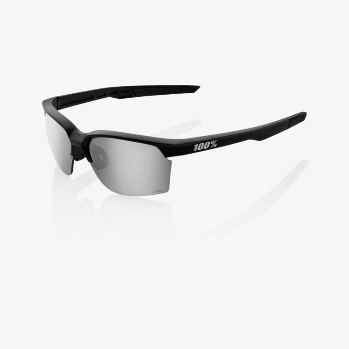 100% Sportcoupe Matte Black with HiPER Silver Mirror Lens