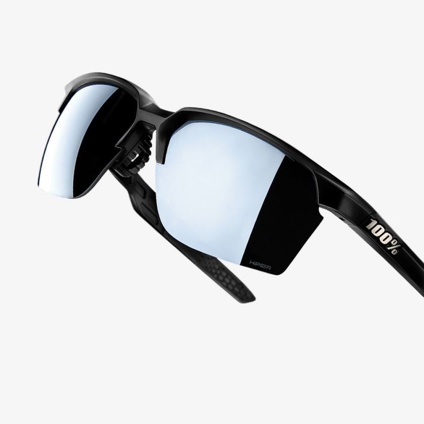 100% Sportcoupe Matte Black with HiPER Silver Mirror Lens