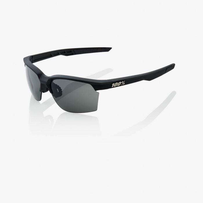 100% Sportcoupe Soft Tact Black with Smoke Lens
