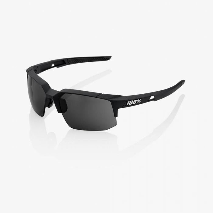 100% Speedcoupe Sunglasses Soft Tact Black with Smoke Lens