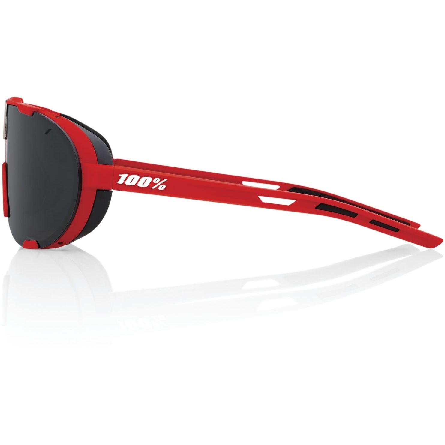 100% Westcraft Sunglasses Soft Tact Red with Black Mirror Lens