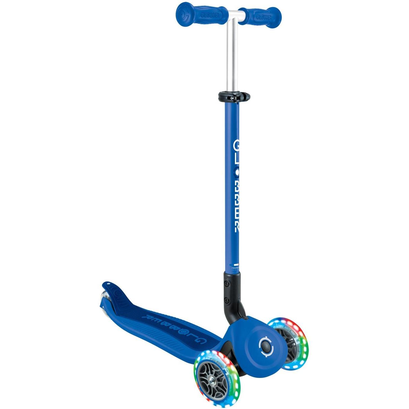 Globber Go Up Foldable Plus Lights 3 Wheel Kids Scooter Blue