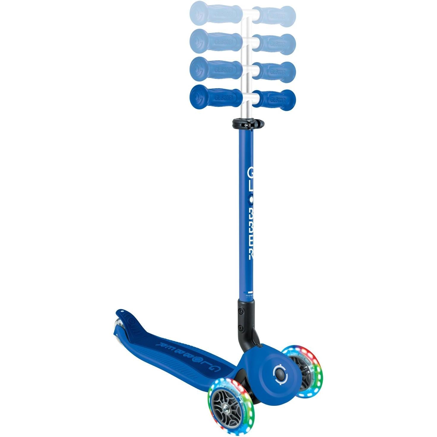 Globber Go Up Foldable Plus Lights 3 Wheel Kids Scooter Blue