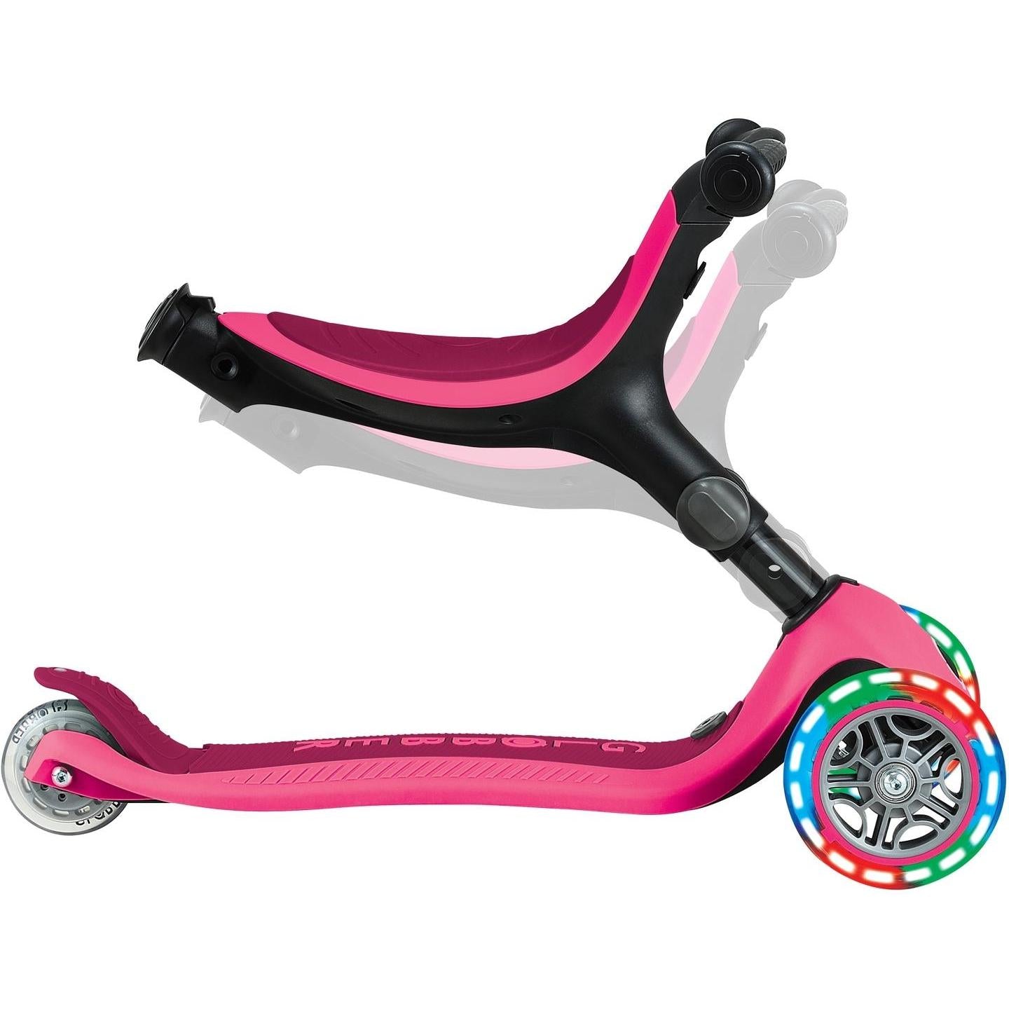 Globber Go Up Active With Lights Scooter Fuchsia/Dark Pink