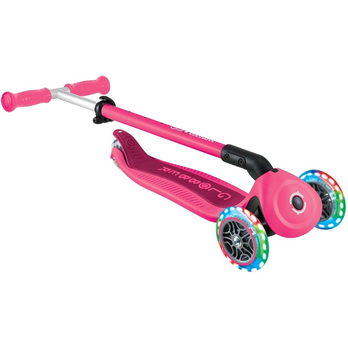 Globber Go Up Active With Lights Scooter Fuchsia/Dark Pink