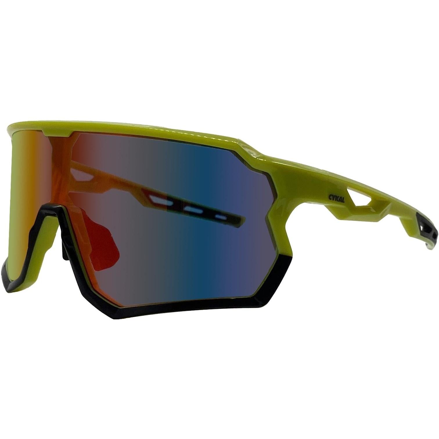 Cykal Spoke Sunglasses Mellow Yellow - Red Flash Lens