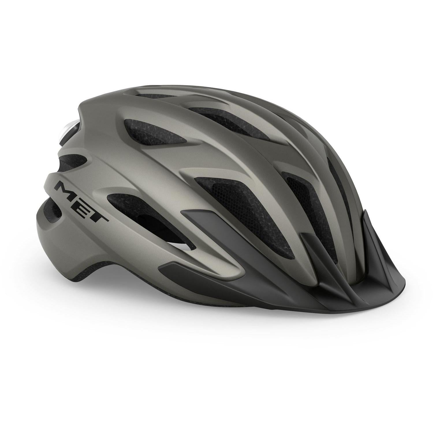 MET Crossover Helmet Titanium/Matt with LIGHT