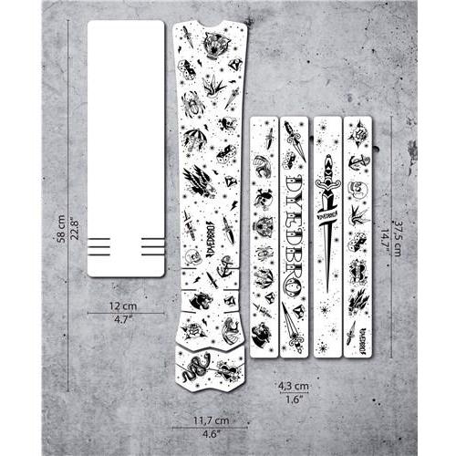 Dyedbro E-Bike Frame Protection Wrap Old School Tattoo Black