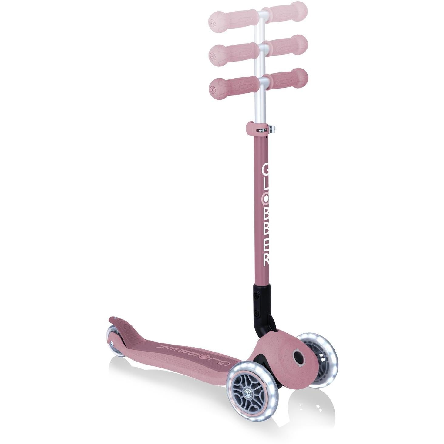 Globber Ecologic Primo Foldable Scooter With Lights Berry