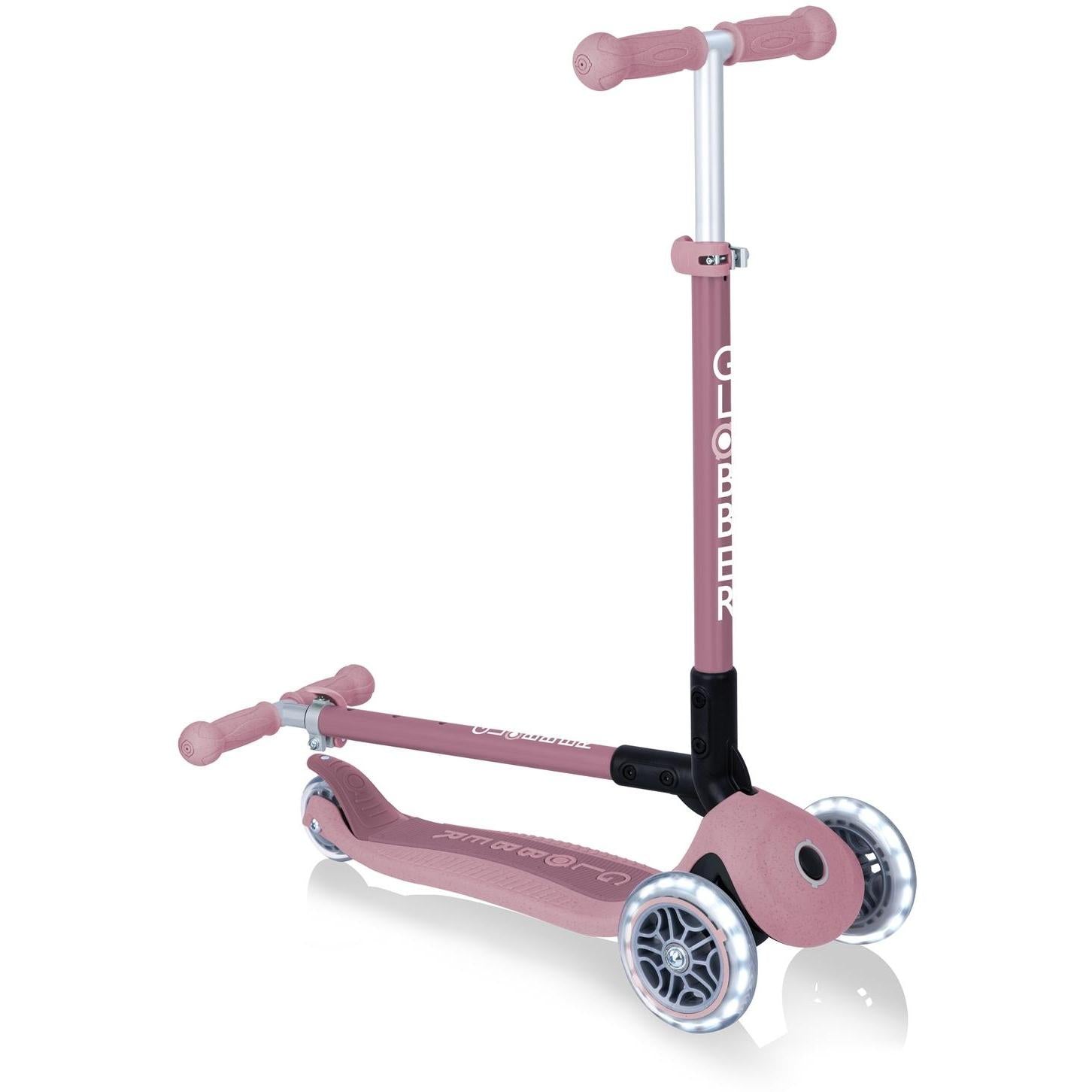Globber Ecologic Primo Foldable Scooter With Lights Berry