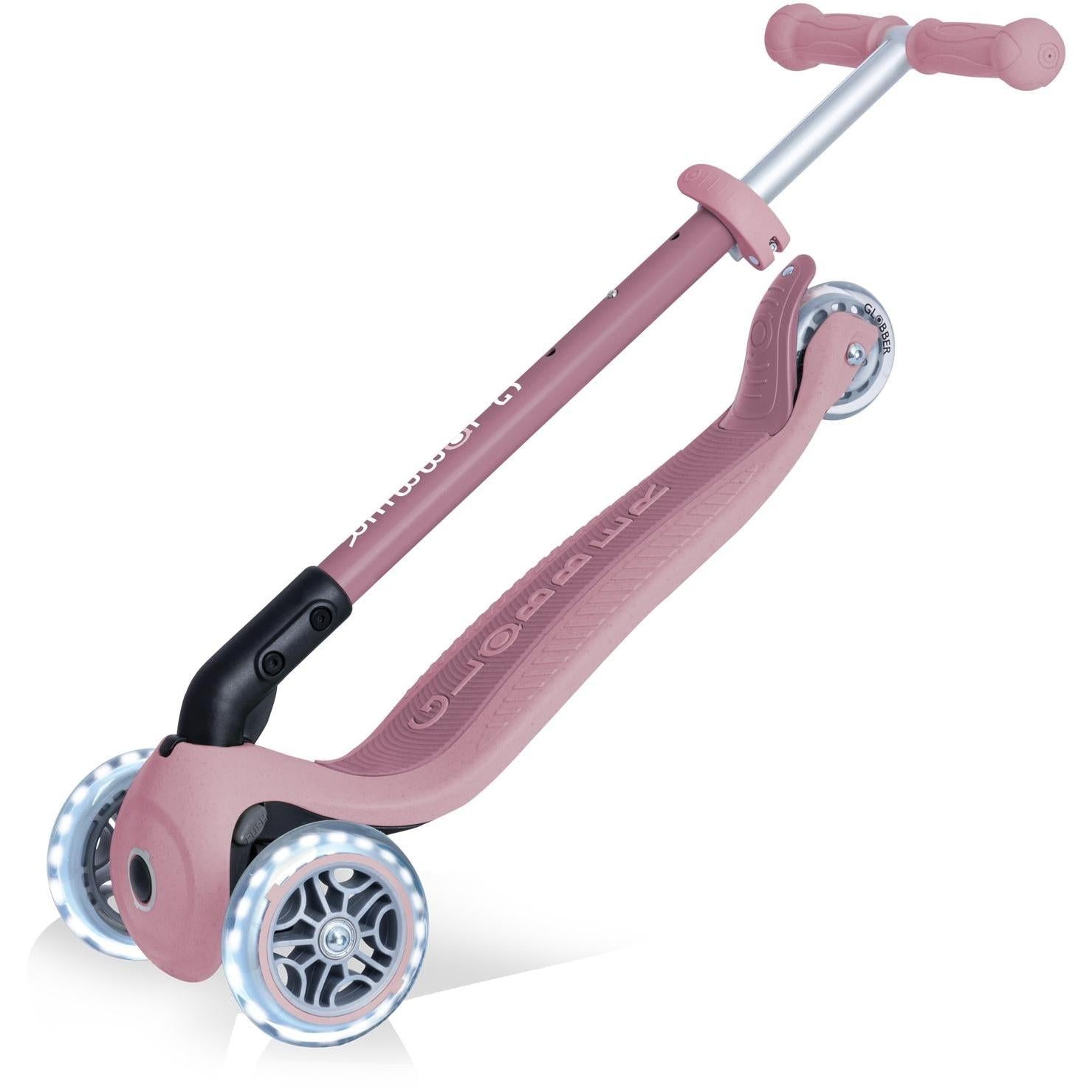 Globber Ecologic Primo Foldable Scooter With Lights Berry