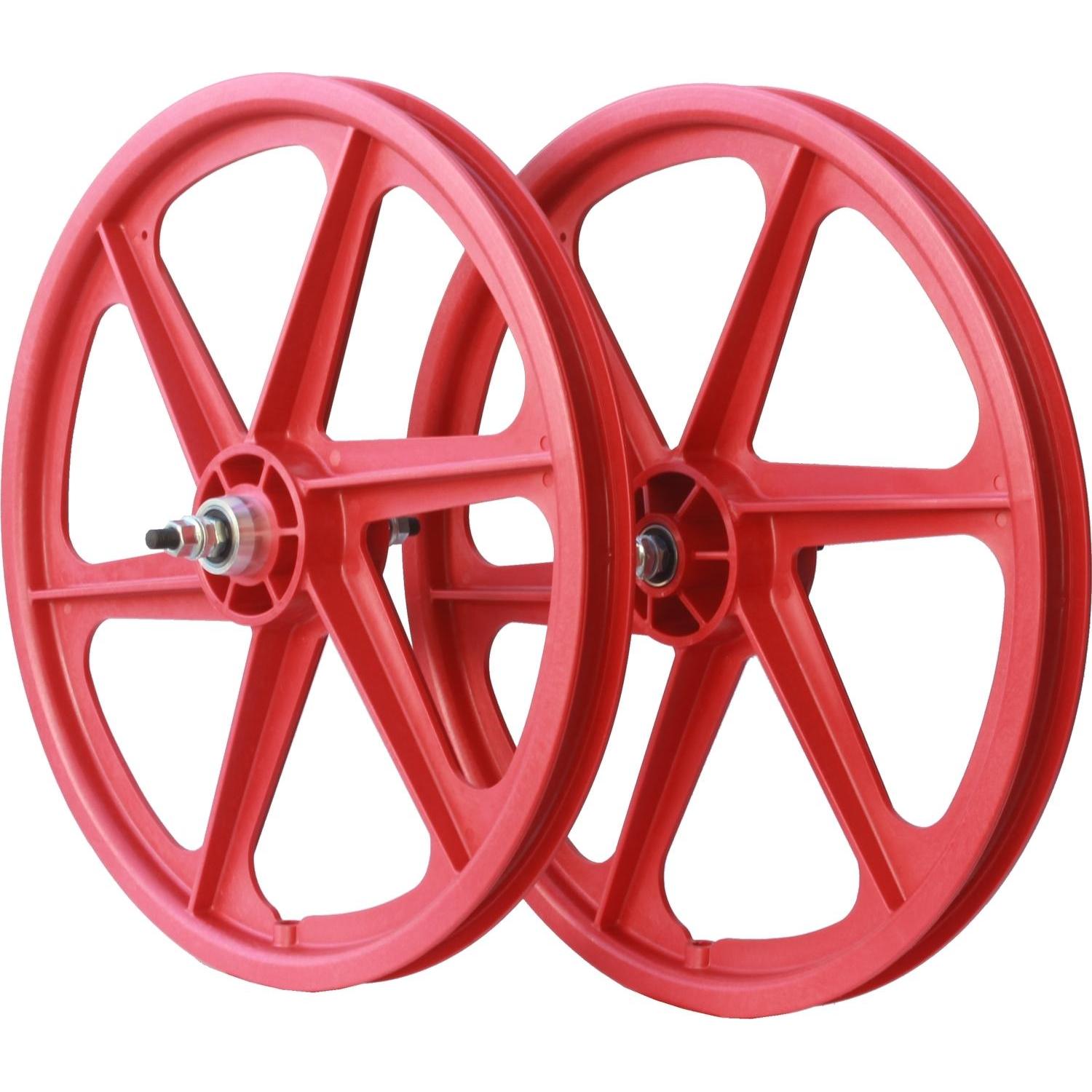 Skyway TUFF 20'' 6 Spoke BMX Wheel Set 20'' Red