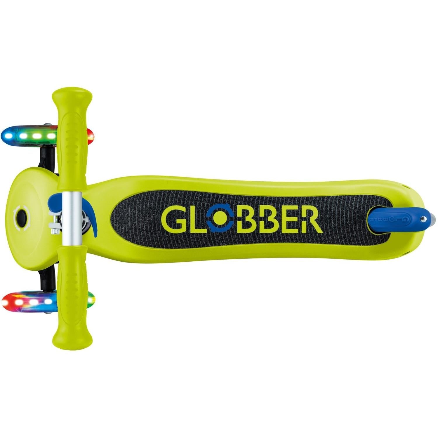 Globber Primo V2 Scooter With Lights And Griptape Lime Green/Navy Blue