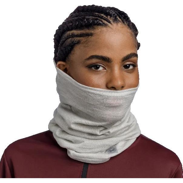 Buff Merino Lightweight Bike Multifunction Neck Warmer - Solid Cloud White UNI
