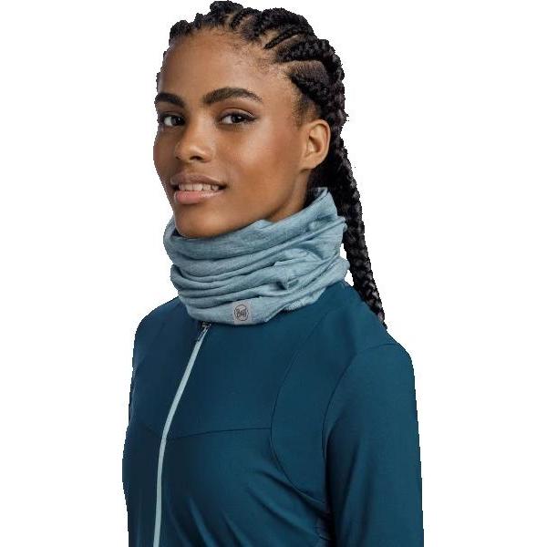 Buff Merino Lightweight Bike Multifunction Neck Warmer - Solid Pool Blue UNI