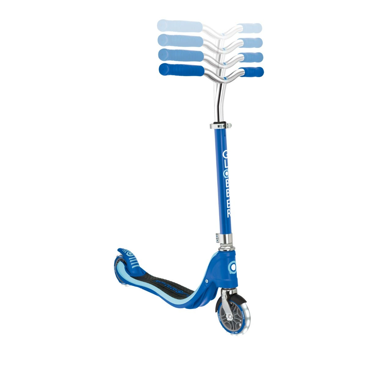 Globber Flow 125 Kids Scooter with Light Up Wheels Navy