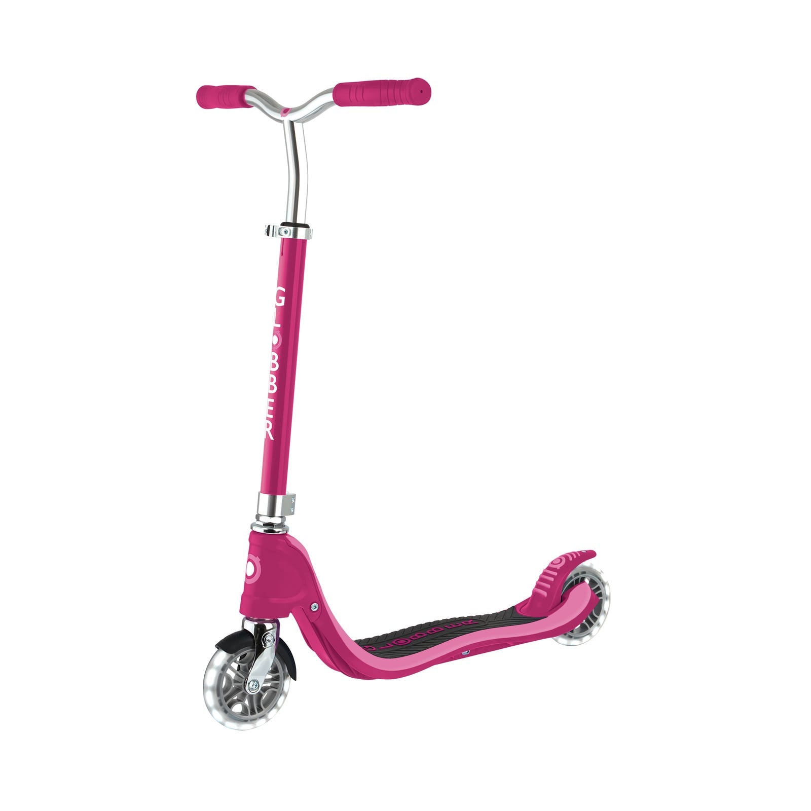 Globber Flow 125 Kids Scooter with Light Up Wheels Ruby