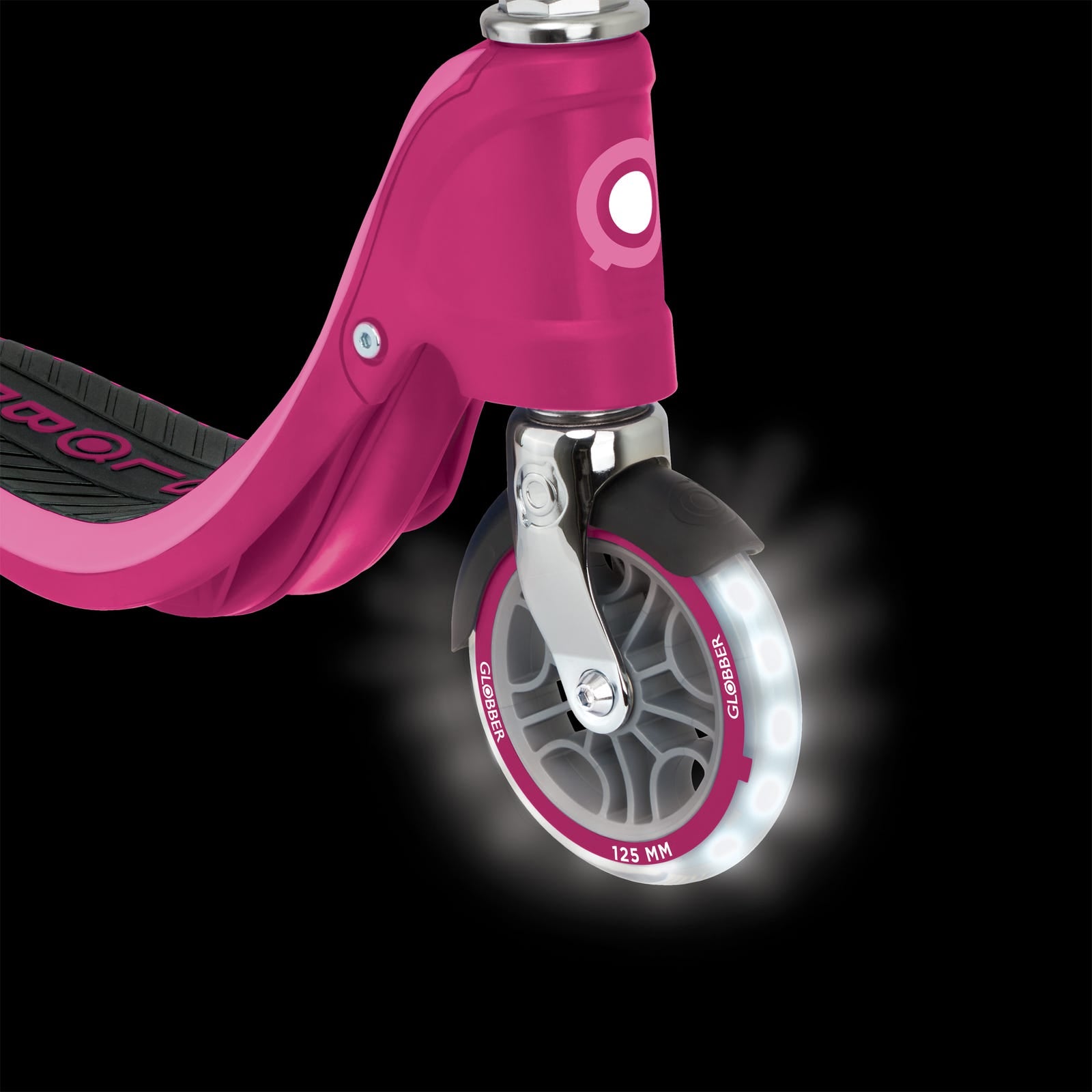 Globber Flow 125 Kids Scooter with Light Up Wheels Ruby