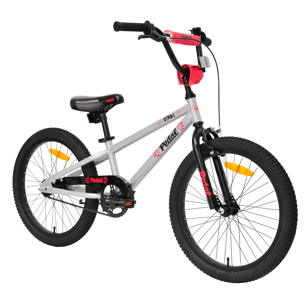 Pedal Strike Steel Unisex Kids Bike Silver/Red