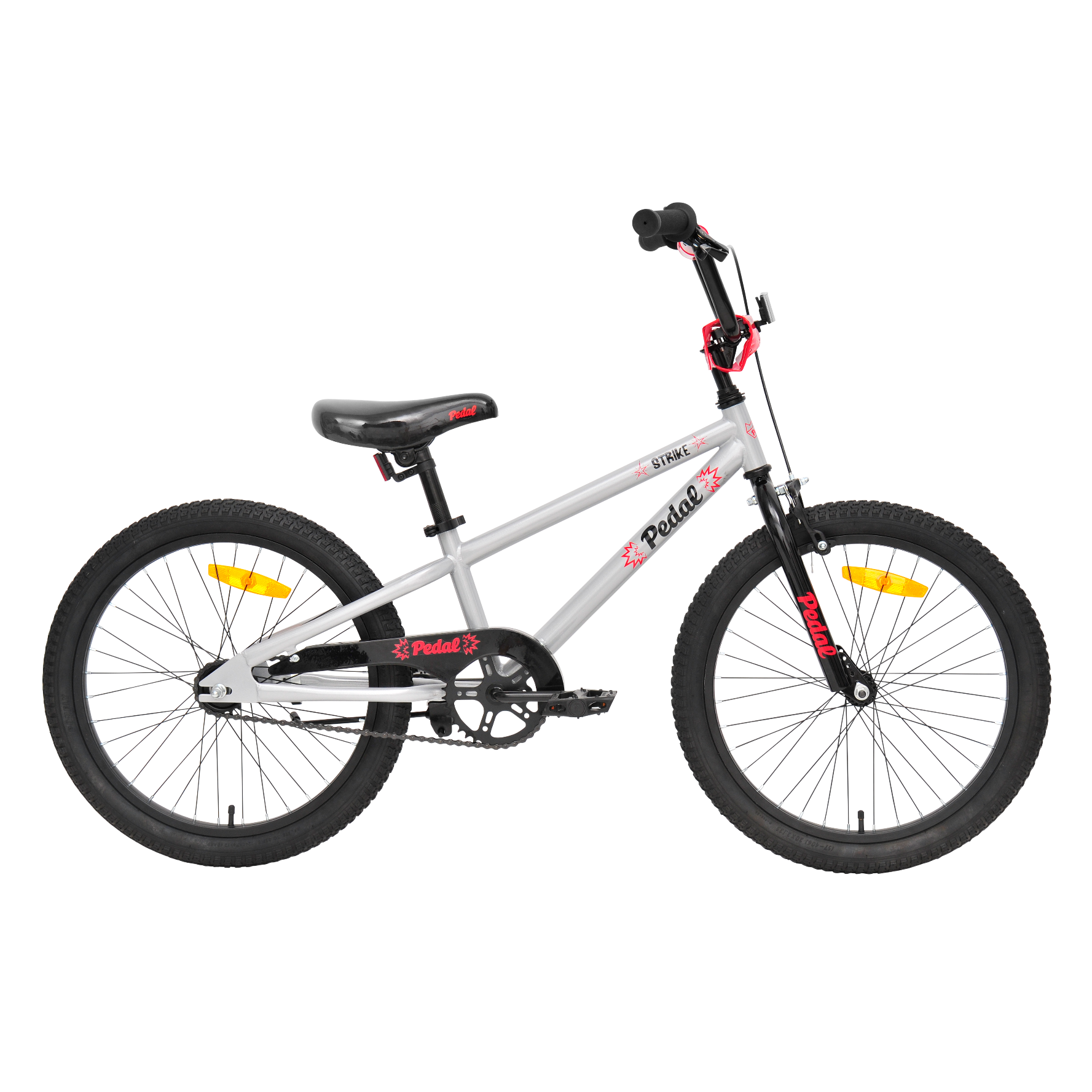 Pedal Strike Steel Unisex Kids Bike Silver/Red