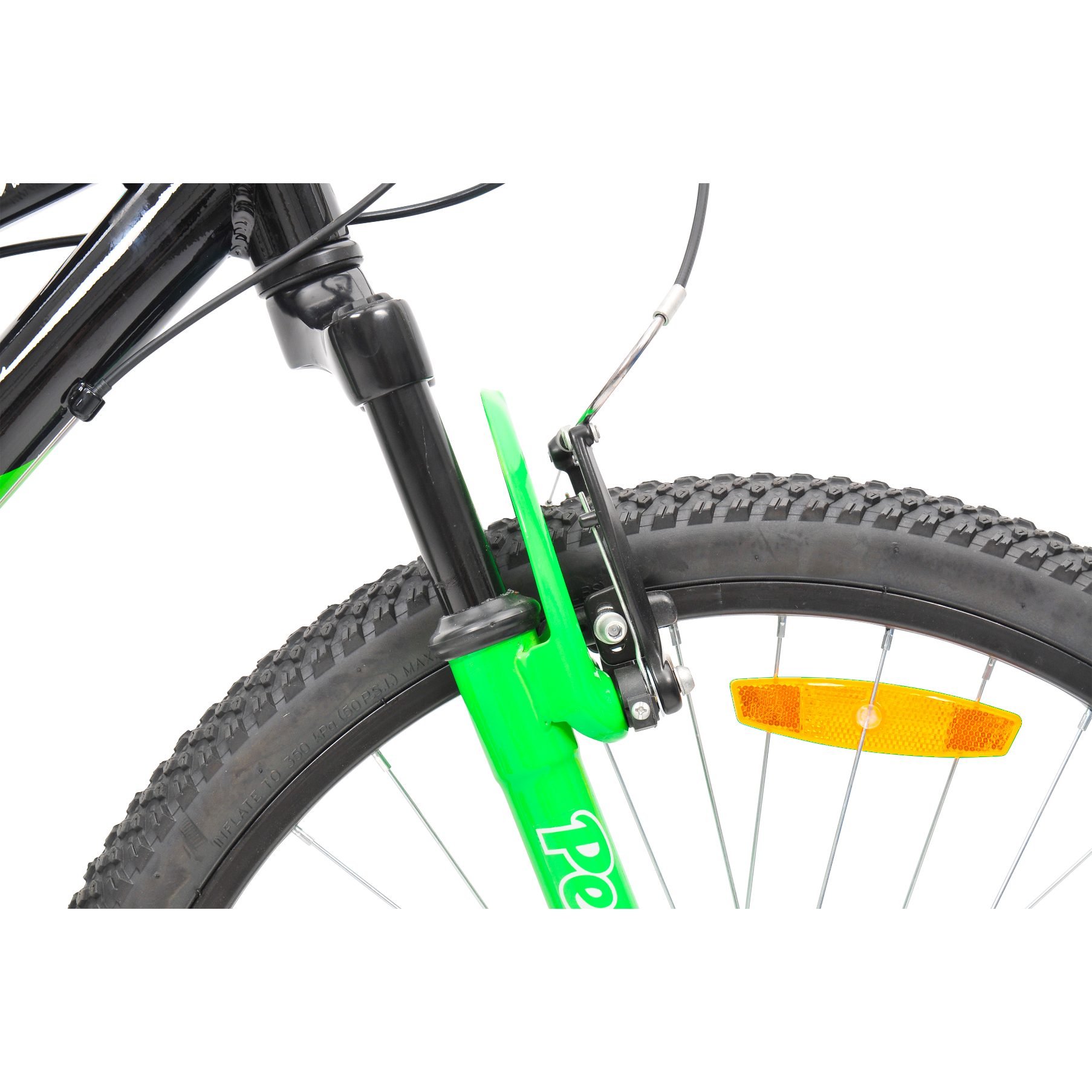 Pedal Crush Kids Mountain Bike 24 Inch Black/Green