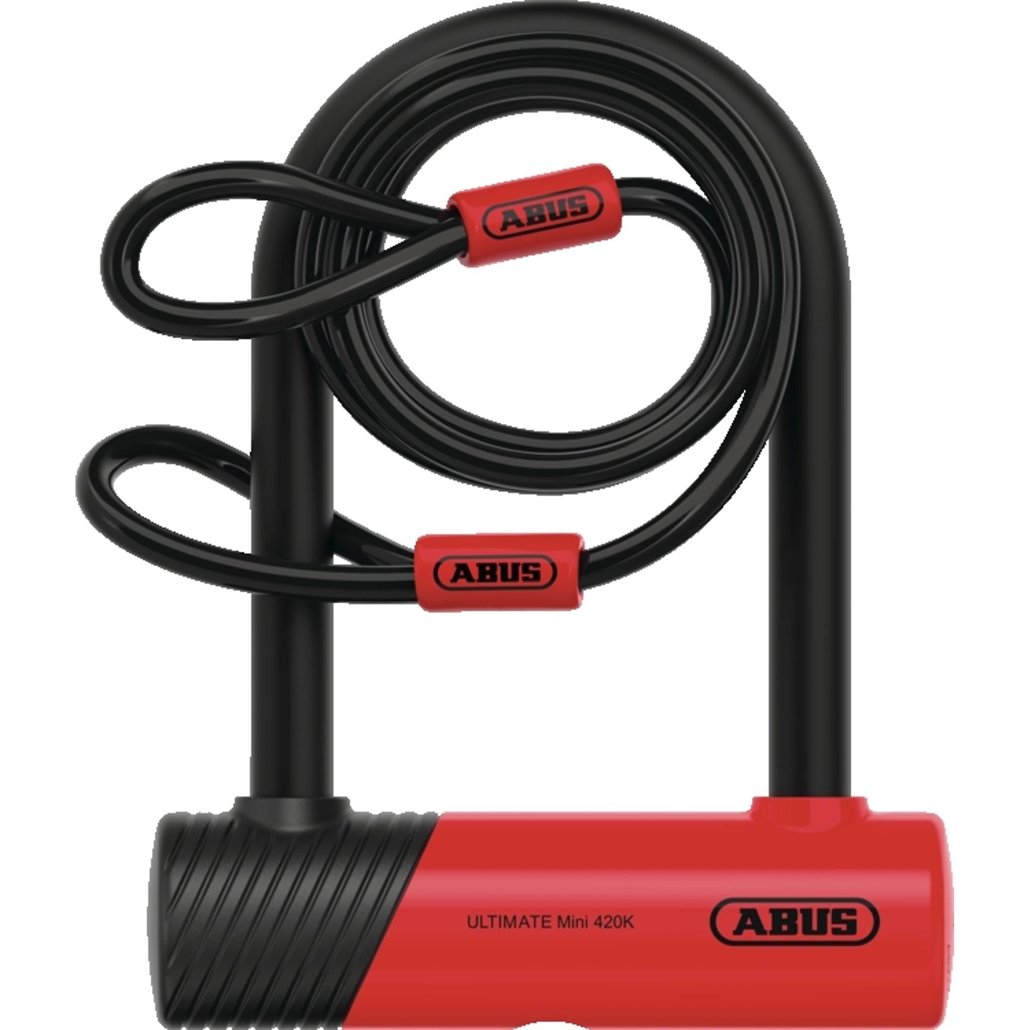Abus Ultimate 420K/150HB Key U-Lock 140cm Red (inc. Cobra Cable 10x1200mm & USH Bracket)