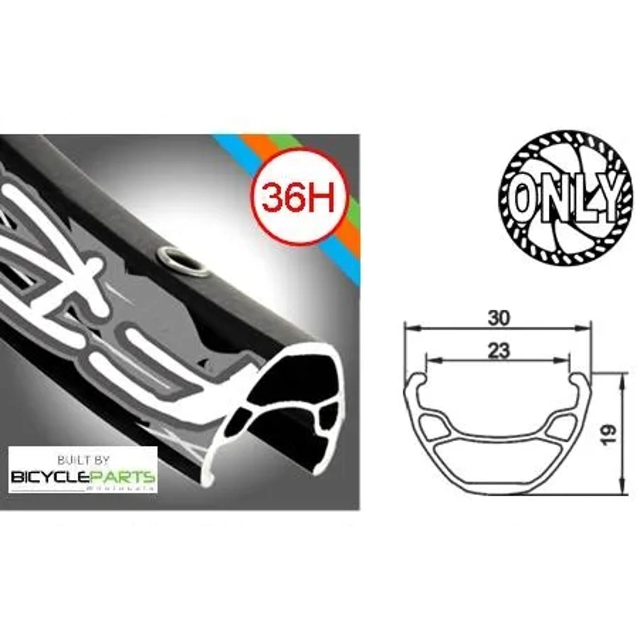 Alexrims FR30 Novatec Alloy Front MTB Wheel 26'' Black