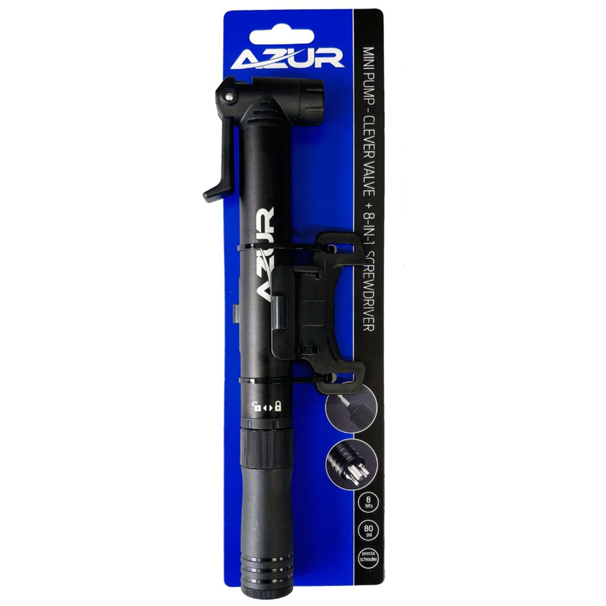 Azur Mini Hand Pump with Clever Valve + 8-In-1 Screwdriver
