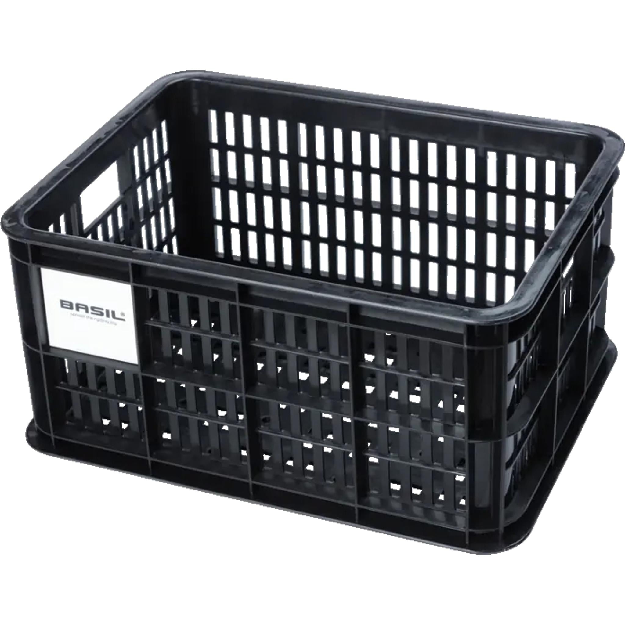 Basil Recycled Bicycle Crate SM 28.5 x 39 x 20cm 17.5L Black