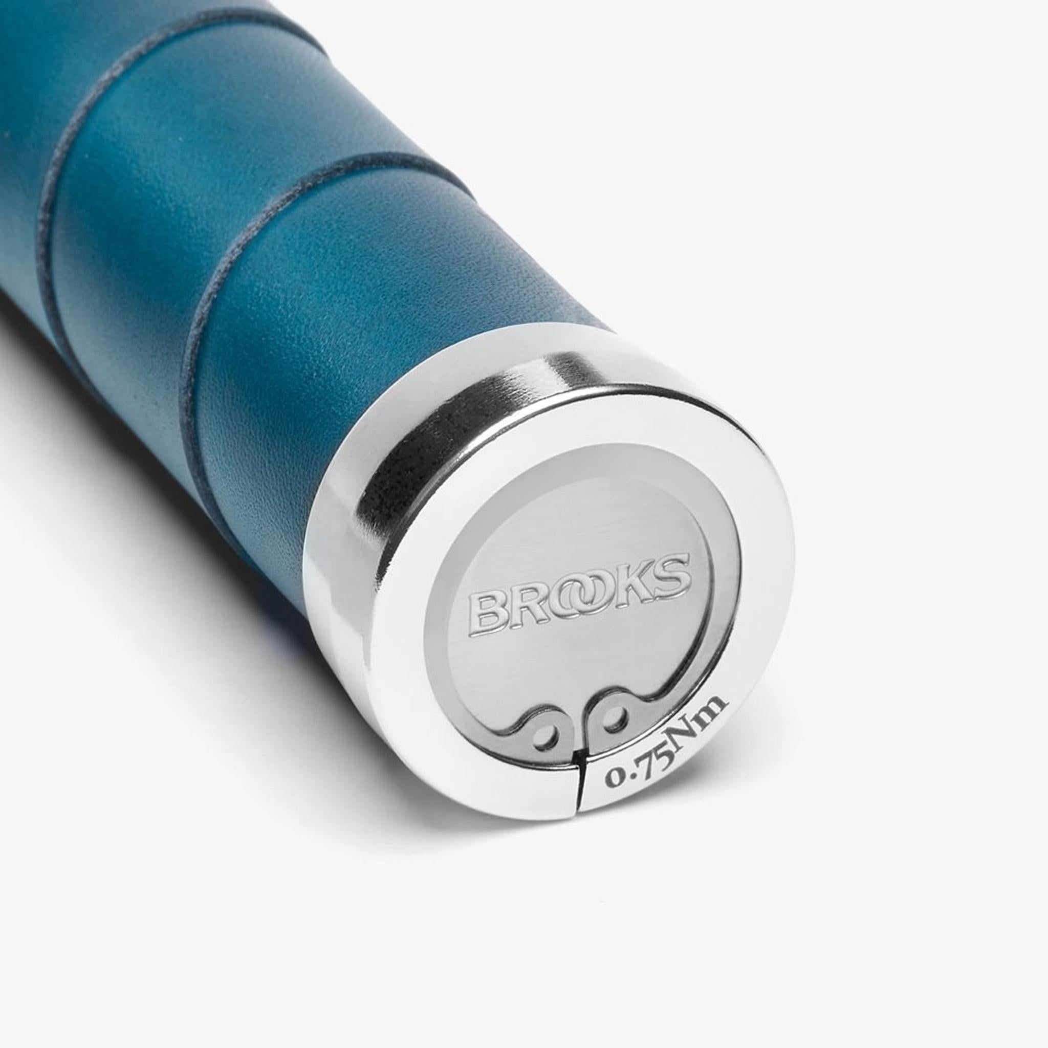Brooks Slender Leather Grips 130/130mm Teal