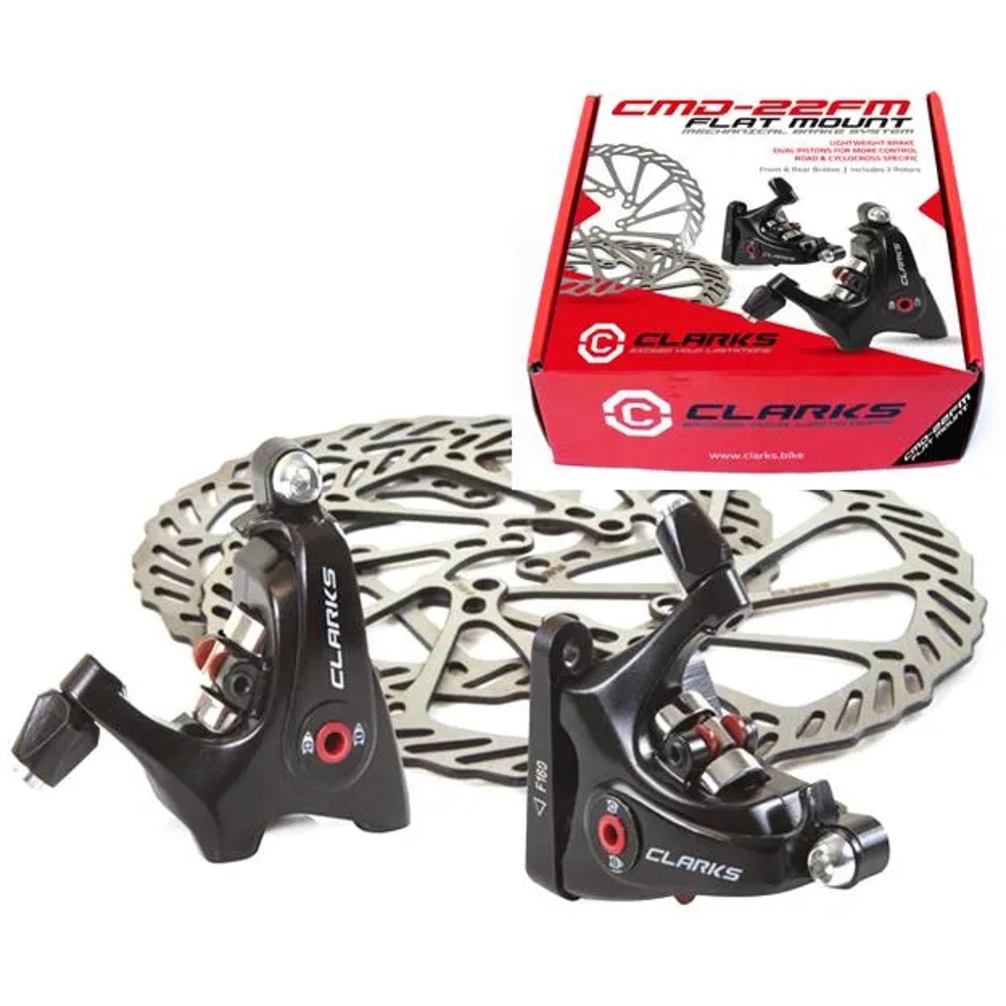 Clarks CMD-22 Dual-Piston Flat Mount MTB Disc Brakeset