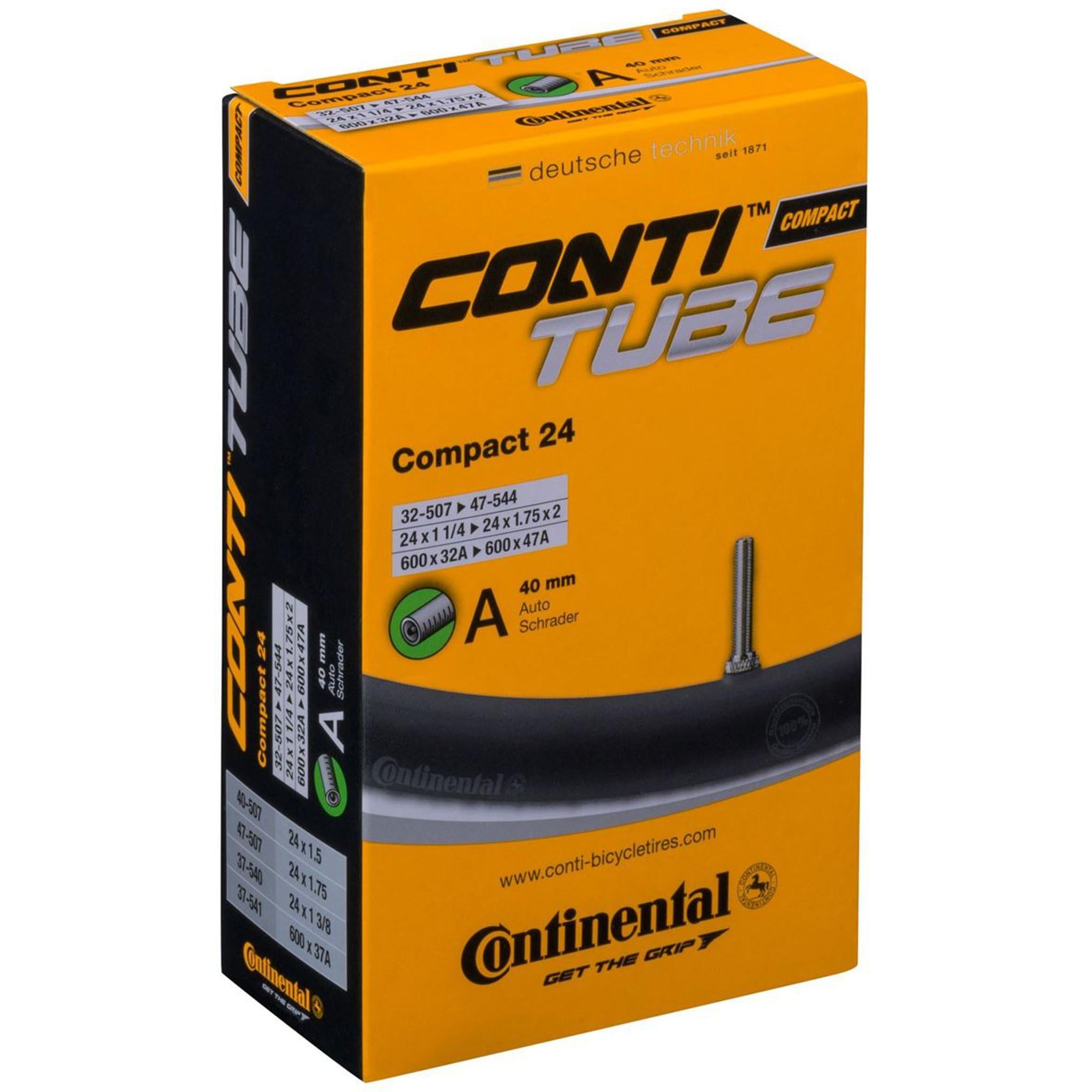 Continental Compact A40 Schrader Valve Inner Tube 24 x 1.25-1.75''
