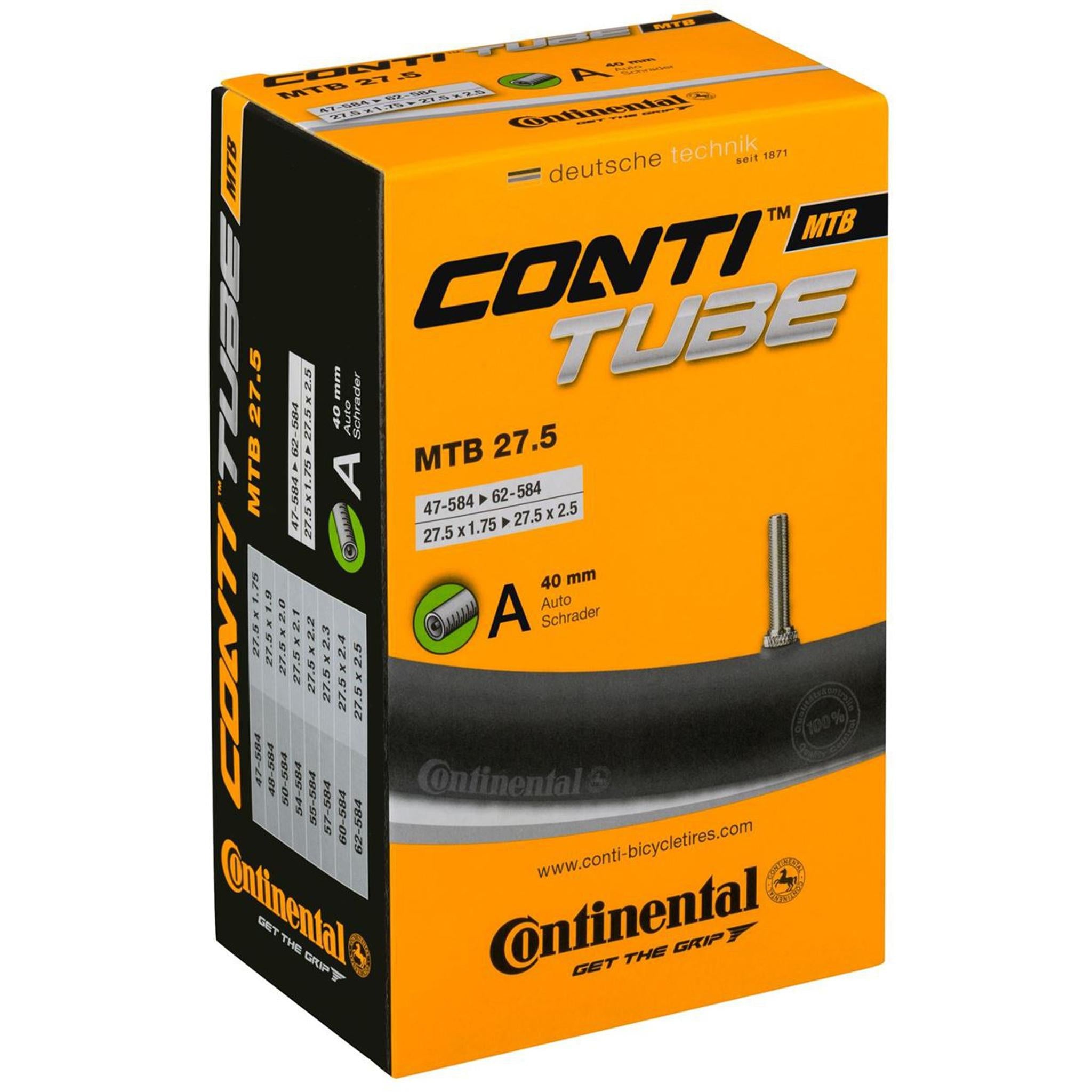 Continental MTB A40 Schrader Valve Inner Tube 27.5 x 1.75-2.5''
