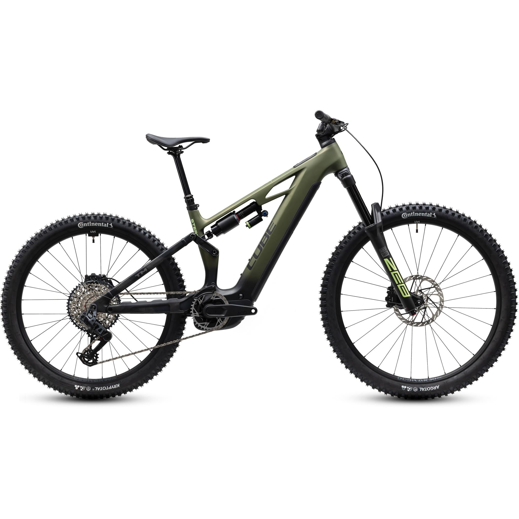 Cube Stereo Hybrid ONE77 HPC TM 800 Electric Enduro Bike Reed Green'n'Gills