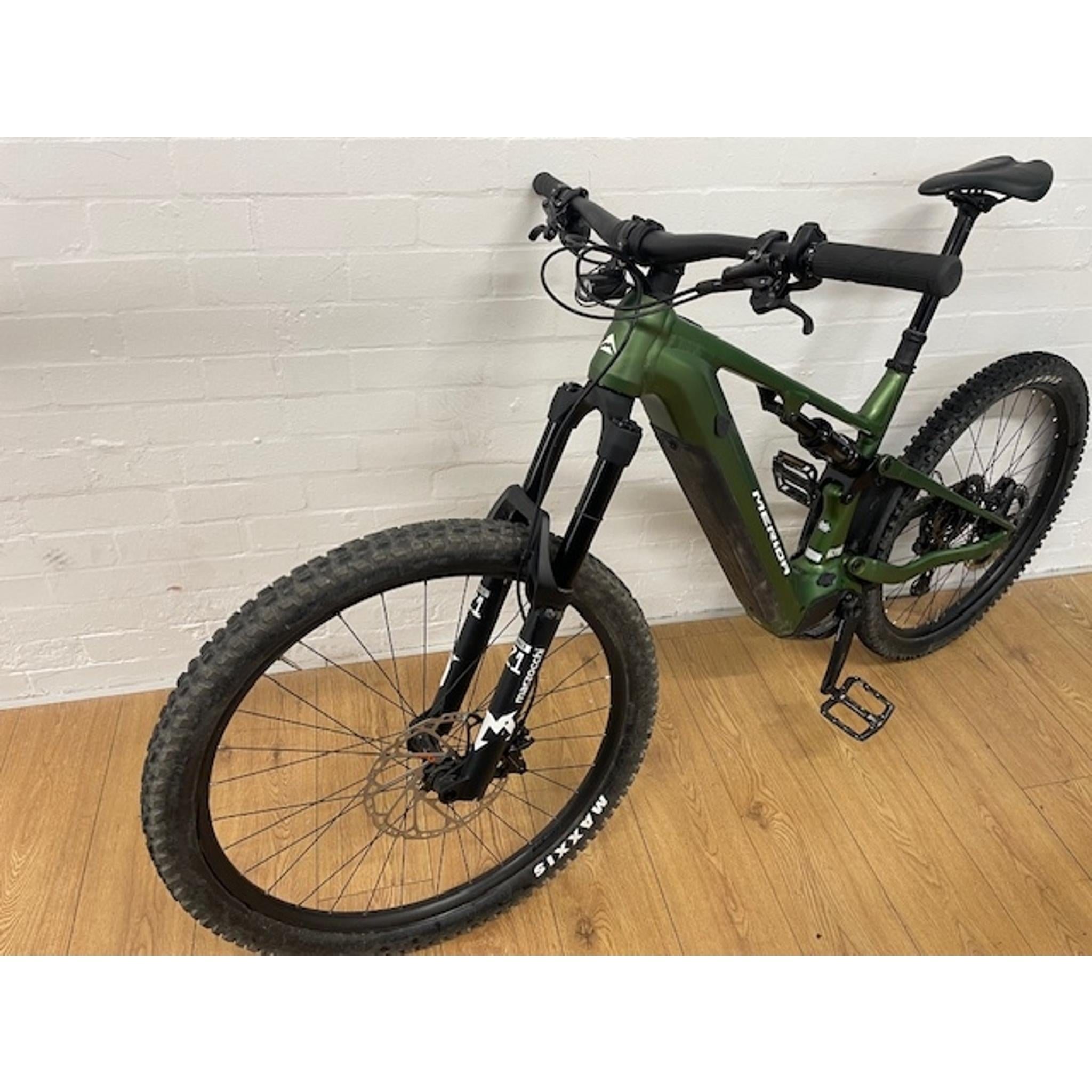 EX-DEMO Merida eOne-Sixty 675 Electric Dual Suspension Mountain Bike Silk Fog Green/White (Large)