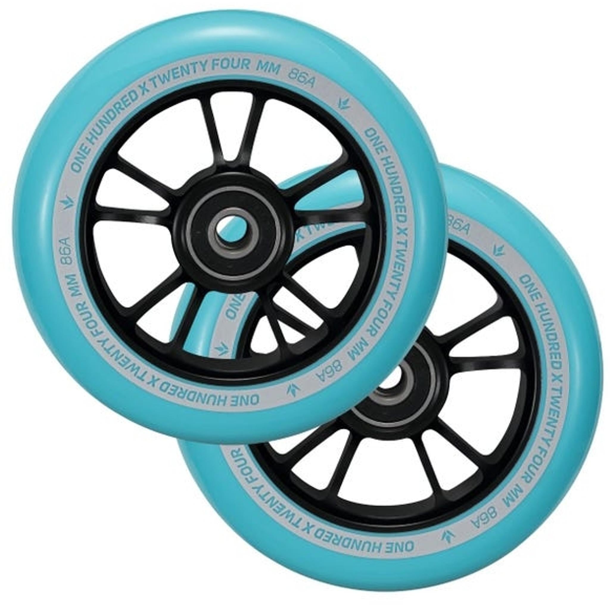 Envy 100mm Scooter Wheels (Pair) Black/Teal