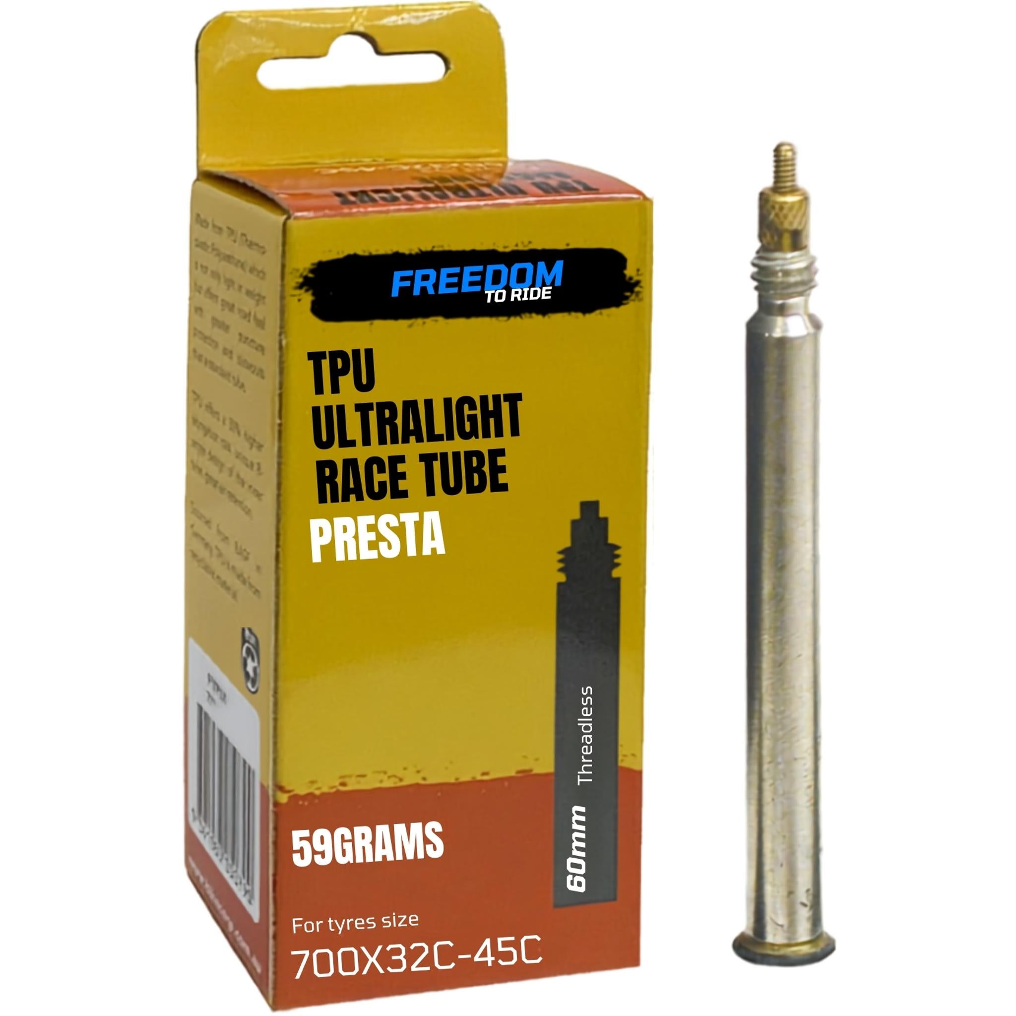 Freedom TPU Ultralight Presta Valve Inner Tube 700 x 32-45c 60mm