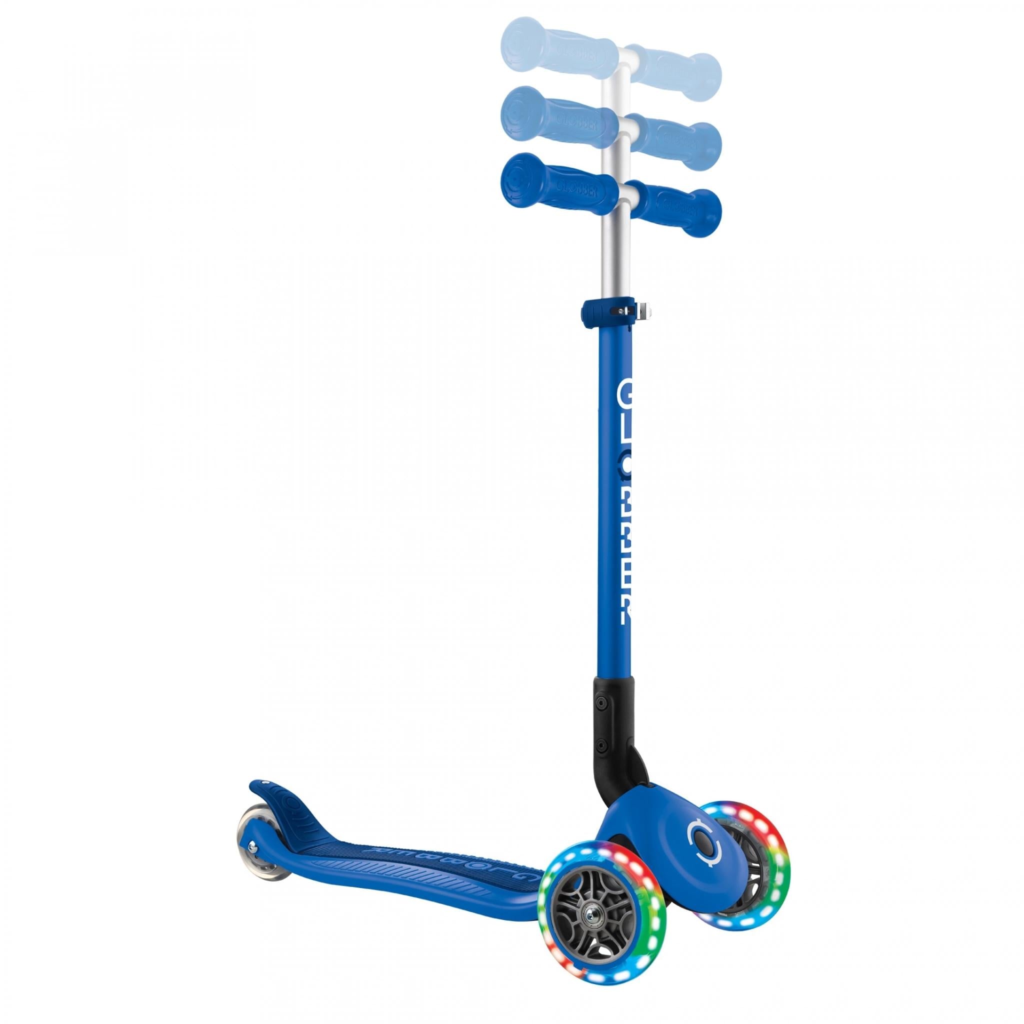 Globber Primo Foldable Lights Kids Scooter Navy Blue/Dark Navy Blue